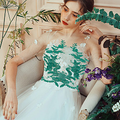 Polyester Flower Collars&nbsp;DIY-WH0622-376A
