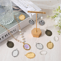 DIY Blank Oval Dome Pendant Making Kit&nbsp;DIY-SC0023-72