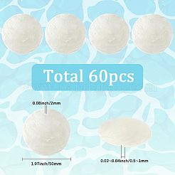 60Pcs Flat Round Capiz Shell Pendants&nbsp;SSHEL-SC0001-48
