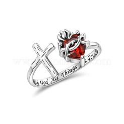 Adjustable Zinc Alloy and Rhinestone Cuff Open Rings&nbsp;FS-WG77EFF-01