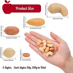 150G 5 Style Opaque Resin Imitation Nuts Ornaments&nbsp;RESI-CA0001-43