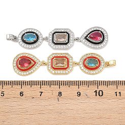 Brass Micro Pave Cubic Zirconia Big Pendants&nbsp;KK-K412-02