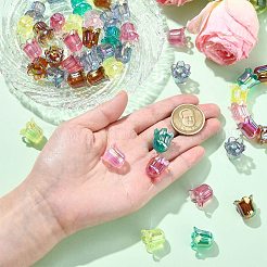 50Pcs UV Plating Opaque Acrylic Beads&nbsp;MACR-CJ0002-22
