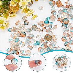 240Pcs 12 Styles Transparent Spray Painted Glass Beads&nbsp;GLAA-AR0001-40