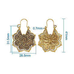Bohemian Retro Style Alloy Dangle Hoop Earrings&nbsp;EJEW-TAC0003-01AG