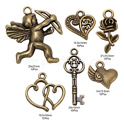 60Pcs 6 Style Tibetan Style Alloy Pendants&nbsp;FIND-LS0001-32AB
