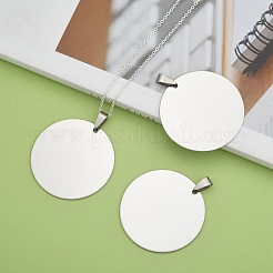 Non-Tarnish 201 Stainless Steel Flat Round Mirror Polished Finish Stamping Blank Tag Pendants&nbsp;STAS-S030-10