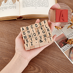 30Pcs Alphabet Wooden Stamps Sets&nbsp;DIY-PH0025-60