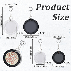 4Pcs 4 Styles Flat Round PU Leather Hanging Badge Storage Bags&nbsp;AJEW-SC0031-77