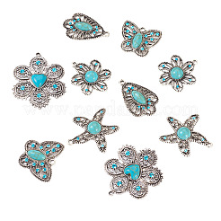 10Pcs 5 Styles Synthetic Turquoise Pendants&nbsp;TIBEP-TA0001-13