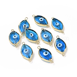Handmade Horse Eye Evil Eye Lampwork Links Connectors&nbsp;LAMP-P057-07G