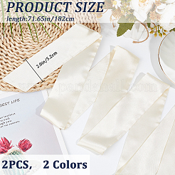 2Pcs 2 Colors Satin Cloth Ribbon Wrap Around Chain Belts&nbsp;AJEW-CP0009-47
