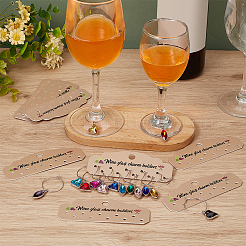 60Pcs Paper Wine Charm Display Cards&nbsp;CDIS-BC0001-06B