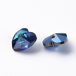 Heart Electroplated Glass Charms&nbsp;EGLA-N006-012