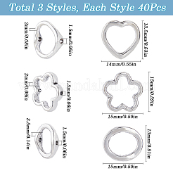 120Pcs 3 Styles Tibetan Style Alloy Bead Frames&nbsp;TIBE-SP0001-13