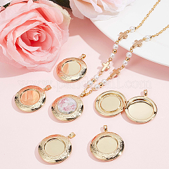 6Pcs Brass Locket Pendants&nbsp;KK-BBC0015-47