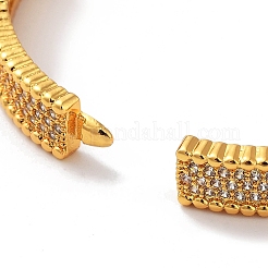 Brass Micro Pave Clear Cubic Zirconia Hinged Bangles for Women&nbsp;BJEW-Z061-18G