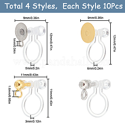 40Pcs 4 Styles Plastic U Type Clip-on Earring Component&nbsp;STAS-SC0007-60
