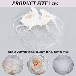 Bridal Mesh Veil Floral Cloth Hair Combs&nbsp;MRMJ-WH0077-096