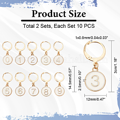 Alloy Enamel Number Charms Locking Stitch Markers&nbsp;AJEW-PH01457-02