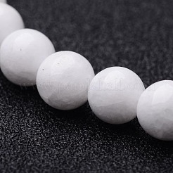 Natural White Jade Round Beaded Stretch Bracelets&nbsp;BJEW-F202-06
