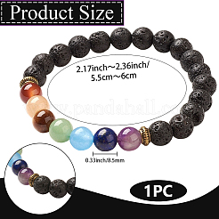 1pc Yoga Chakra Jewelry Stretch Bracelets&nbsp;BJEW-DJ0001-35B