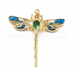 Rack Plating Brass Micro Pave Cubic Zirconia Pendants&nbsp;KK-E281-07G-02