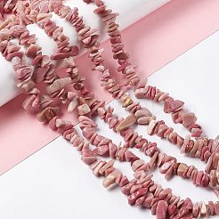 Natural Rhodonite Chip Beads Strands&nbsp;G-G905-01