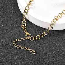 5MM 304 Stainless Steel Rhombus Link Chain Necklaces for Women Men&nbsp;NJEW-A054-02G