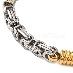 201 Stainless Steel Grooved Column Byzantine Chain Bracelets&nbsp;BJEW-B078-137GP