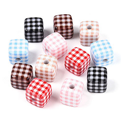 10Pcs Printed Opaque Acrylic Beads&nbsp;MACR-TA0002-43
