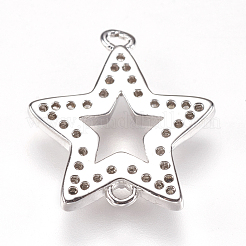 Brass Micro Pave Cubic Zirconia Links&nbsp;ZIRC-K073-02-01P