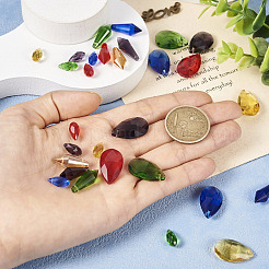 30Pcs 15 Styles Transparent Glass Pendants&nbsp;GLAA-TA0001-34
