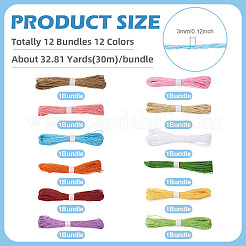 12 Bundles 12 Colors Twisted Paper Cord&nbsp;DIY-TA0013-29