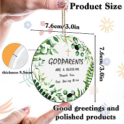 Printed Porcelain Hanging Ornaments&nbsp;HJEW-WH0057-002