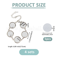 4 Sets Sublimation Blank Alloy Bracelet Making&nbsp;BJEW-FH0001-10C