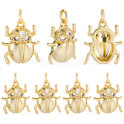 8Pcs Brass Micro Pave Cubic Zirconia Pendants&nbsp;KK-BBC0025-40
