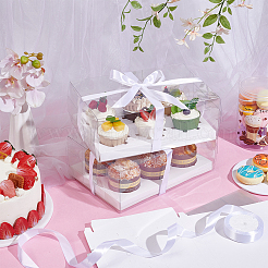 6Pcs Folding Paper Cupcake Storage Boxes with Clear Lids&nbsp;CON-UN0001-05A