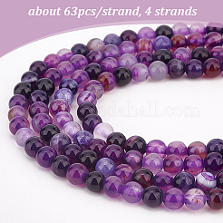 4 Strands Natural Fire Crackle Agate Beads Strands&nbsp;G-OC0003-09