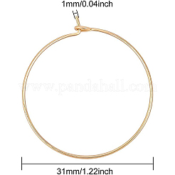 Long-Lasting Plated Brass Hoop Earrings Findings&nbsp;KK-BC0005-10G-NF