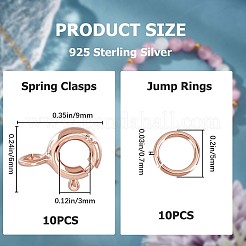 10Pcs 925 Sterling Silver Spring Ring Clasps&nbsp;STER-CN0001-22RG