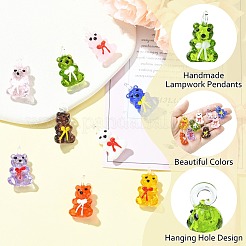 9Pcs 9 Colors Handmade Lampwork Pendants&nbsp;LAMP-CJ0002-64