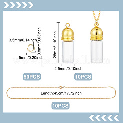 DIY Glass Bottle Pendant Necklace Making Kits&nbsp;DIY-UN0007-62B