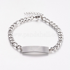 Ion Plating(IP) Couples 304 Stainless Steel ID Bracelets Sets&nbsp;X-BJEW-I283-08
