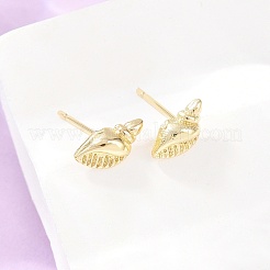 Brass Stud Earrings&nbsp;EJEW-P346-01B-G