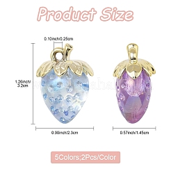 10Pcs 5 Styles Transparent Acrylic Pendants&nbsp;MACR-FS0002-09