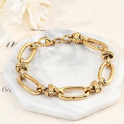 304 Stainless Steel Rolo Link Chain Bracelets for Women&nbsp;BJEW-F488-41G