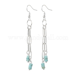 Natural Mixed Stone Flat Round Dangle Earrings&nbsp;EJEW-JE06812