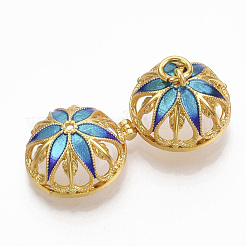 Rack Plating Brass Cage Pendants&nbsp;KK-T053-03G