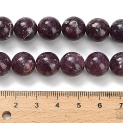Natural Lepidolite/Purple Mica Stone Beads Strands&nbsp;G-H335-B03-12mm-A